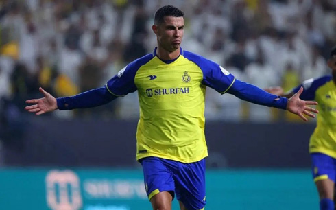 Cristiano Ronaldo scoring for Al-Nassr in Saudi Arabia