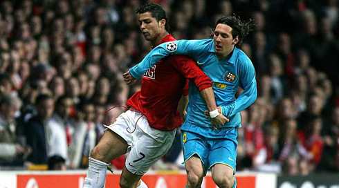 Cristiano Ronaldo vs Messi in the old days, United vs Barcelona in 2006