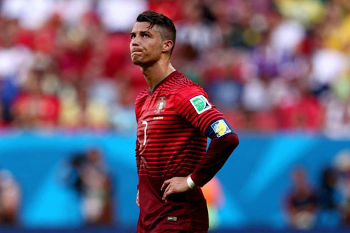 Cristiano Ronaldo representing Portugal in the World Cup