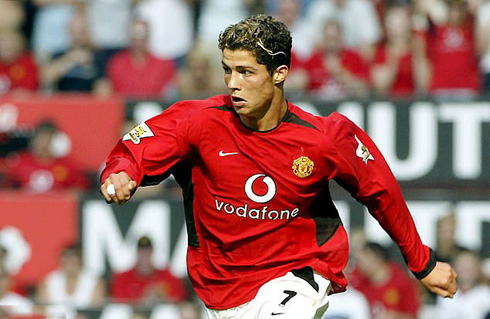 Cristiano Ronaldo in action for Man United in his first year in England