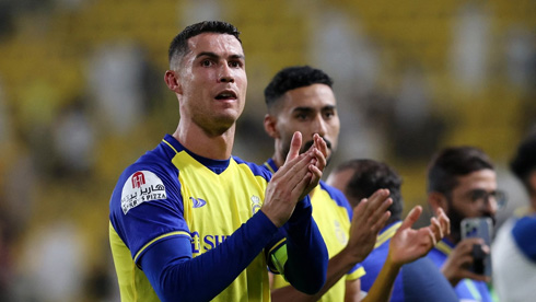 Cristiano Ronaldo thanking fans in the stadium