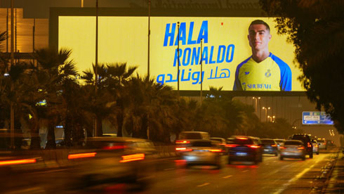 Cristiano Ronaldo advertising board in Saudi Arabia streets