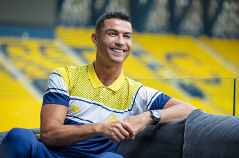 Cristiano Ronaldo granting interview at Al Nassr stadium