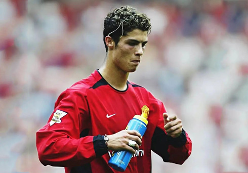 Cristiano Ronaldo holding a bottle