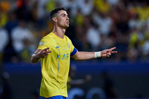 Cristiano Ronaldo celebrates a goal for Al Nassr in 2023
