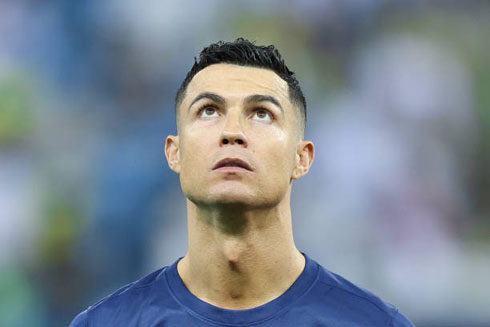 Cristiano Ronaldo looking to the sky