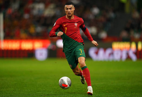 Cristiano Ronaldo playing for the Portuguese National Team in the EURO 2024 Qualifiers