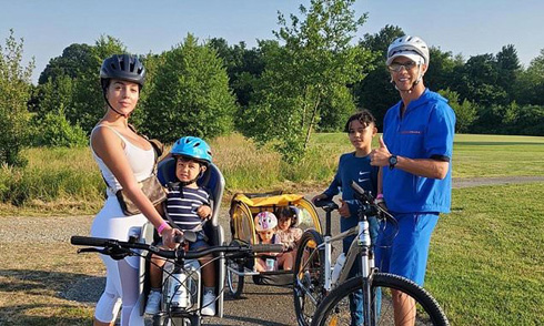 Cristiano Ronaldo bicycle ride with his family