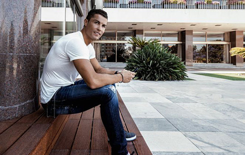 Cristiano Ronaldo relaxing at home