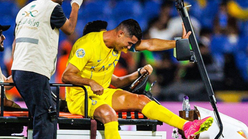 Cristiano Ronaldo leaving the field injured