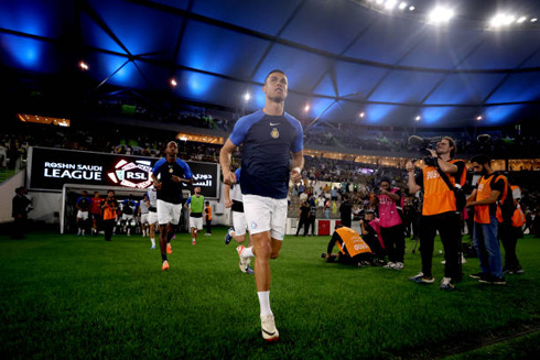 Cristiano Ronaldo entering the field before Al Nassr game