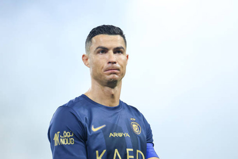 Cristiano Ronaldo wearing Al Nassr blue shirt in 2024