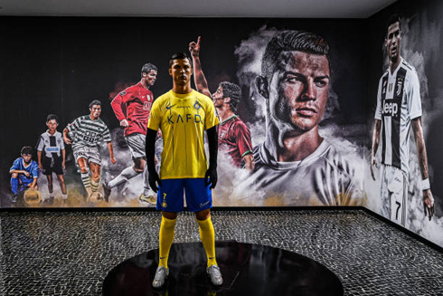 Cristiano Ronaldo statue in his own CR7 musem in Madeira, Funchal, in Portugal