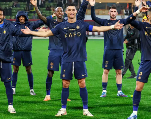 Cristiano Ronaldo leading the celebrations at Al Nassr