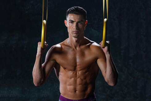 Cristiano Ronaldo showing off his abs