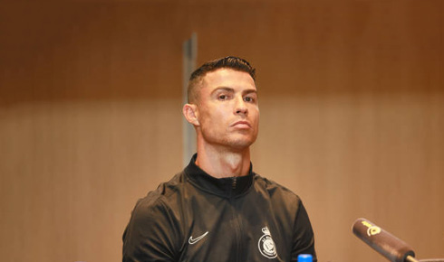 Cristiano Ronaldo serious face in Saudi Arabia