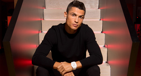 Cristiano Ronaldo in front of the stairs