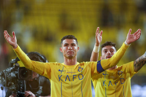 Cristiano Ronaldo celebrations with Al Nassr fans after winning