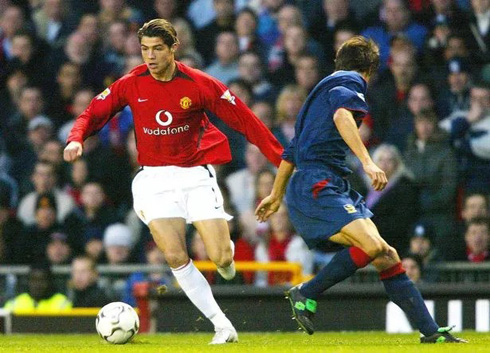Cristiano Ronaldo winger at Man United between 2003 and 2008