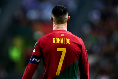 Cristiano Ronaldo back side of his number 7 shirt for Portugal