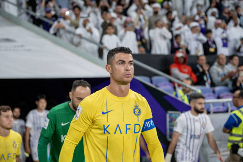 Cristiano Ronaldo entering the stadium in Saudi Arabia