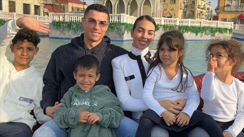 Cristiano Ronaldo with Georgina and their family