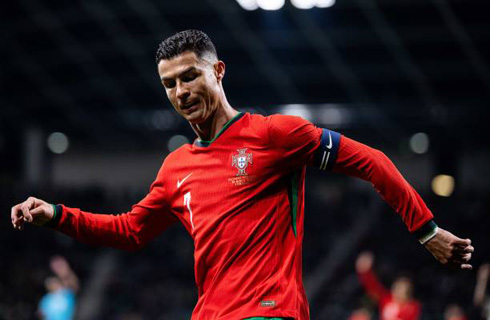 Cristiano Ronaldo in action for Portugal prior to the EURO 2024