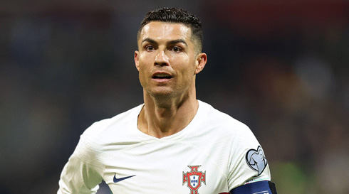 Cristiano Ronaldo with the Portuguese National Team white shirt