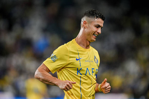 Cristiano Ronaldo controlled smile during Al Nassr game