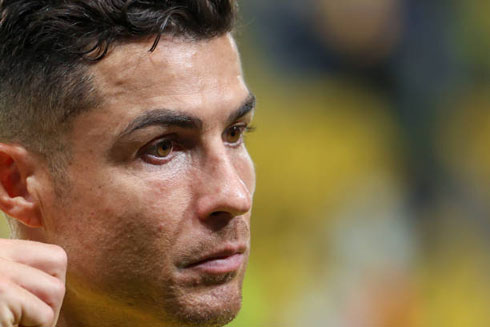 Cristiano Ronaldo close look on his face