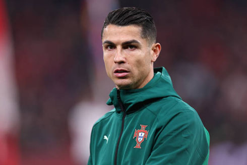 Cristiano Ronaldo wearing Portugal green uniform