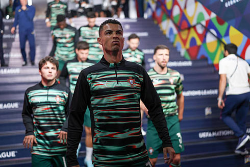 Cristiano Ronaldo leading Portugal players ahead of the UEFA Nations League semi finals