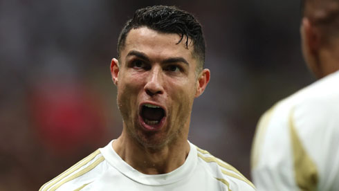 Cristiano Ronaldo reaction after scoring for Al Nassr