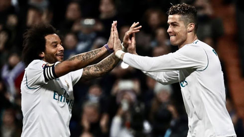 Marcelo and Cristiano Ronaldo in Real Madrid
