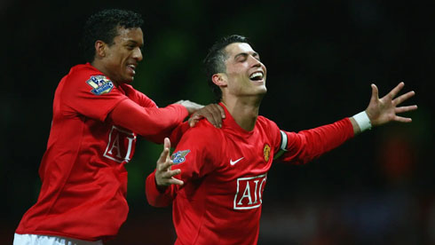 Nani and Cristiano Ronaldo in Manchester United