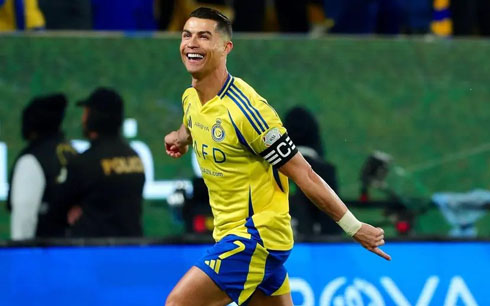 Ronaldo flying celebration in Al Nassr