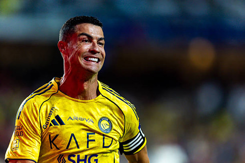Cristiano Ronaldo making an effort