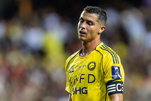 Cristiano Ronaldo reacts during Al Nassr game