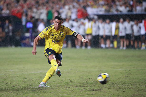Cristiano Ronaldo taking a penalty-kick for Al Nassr