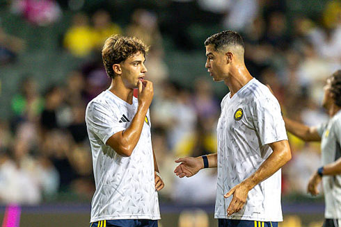 Cristiano Ronaldo and Felix talking