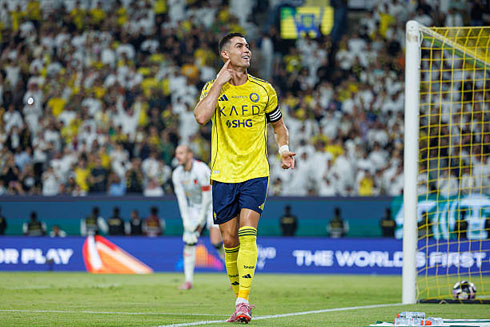 Cristiano Ronaldo trying to hear his name