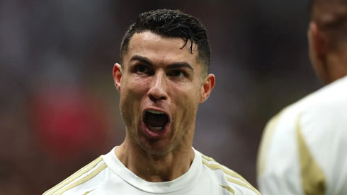 Cristiano Ronaldo joy after scoring goal for Al Nassr