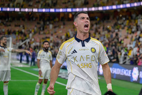 Cristiano Ronaldo leading Al Nassr in celebrations