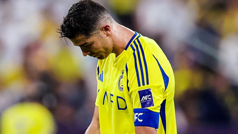 Cristiano Ronaldo looking down