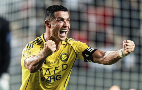 Cristiano Ronaldo scoring celebrations for Al Nassr