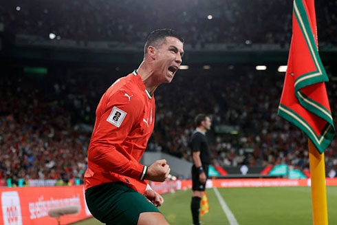 Cristiano Ronaldo next to the corner flag