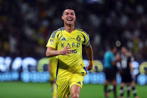 Cristiano Ronaldo running happy in Al Nassr