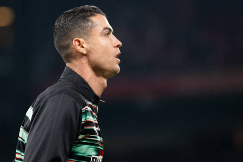 Cristiano Ronaldo walking in for Portugal