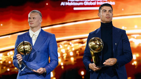 Haaland and Ronaldo together on stage