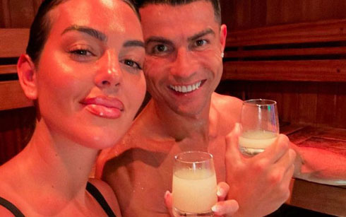 Georgina Rodriguez and Cristiano Ronaldo happy together